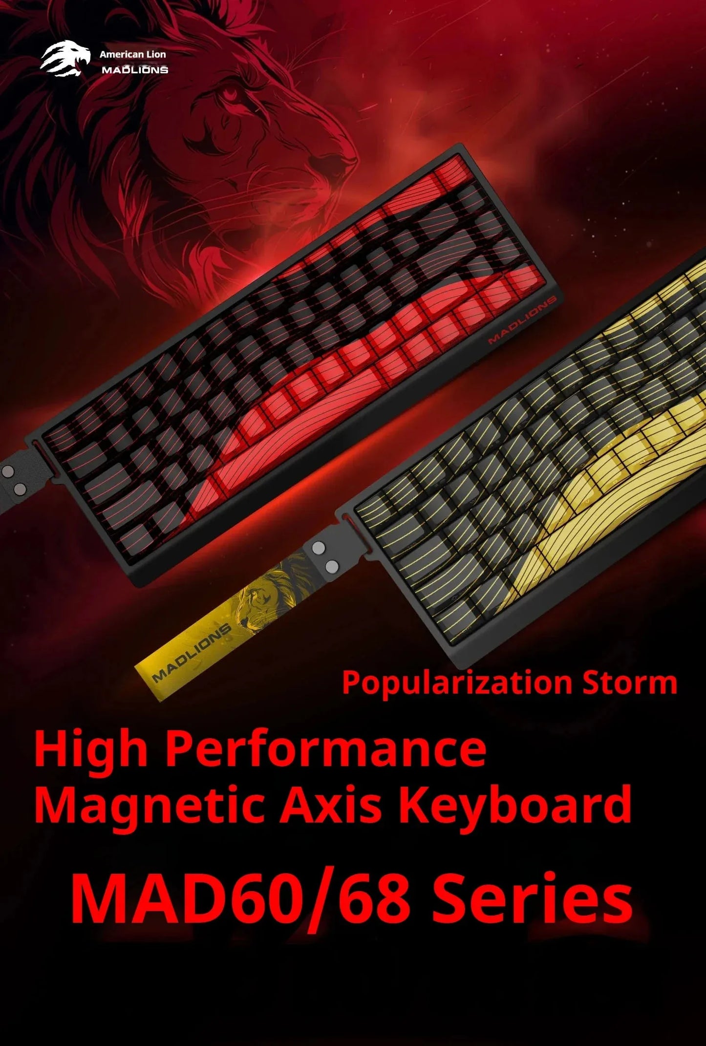 Teclado Gamer MADLIONS MAD 60/68HE – Switch Magnético, 8K Hz, Hot Swap e Ultra Responsivo