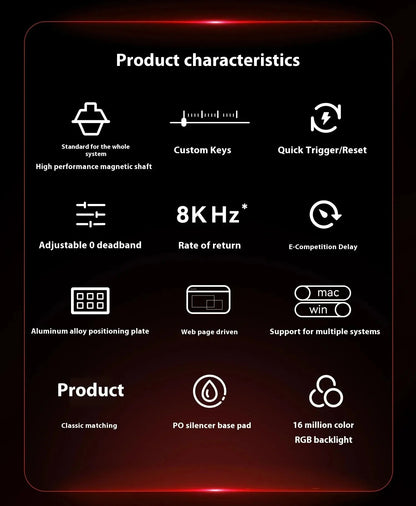 Teclado Gamer MADLIONS MAD 60/68HE – Switch Magnético, 8K Hz, Hot Swap e Ultra Responsivo