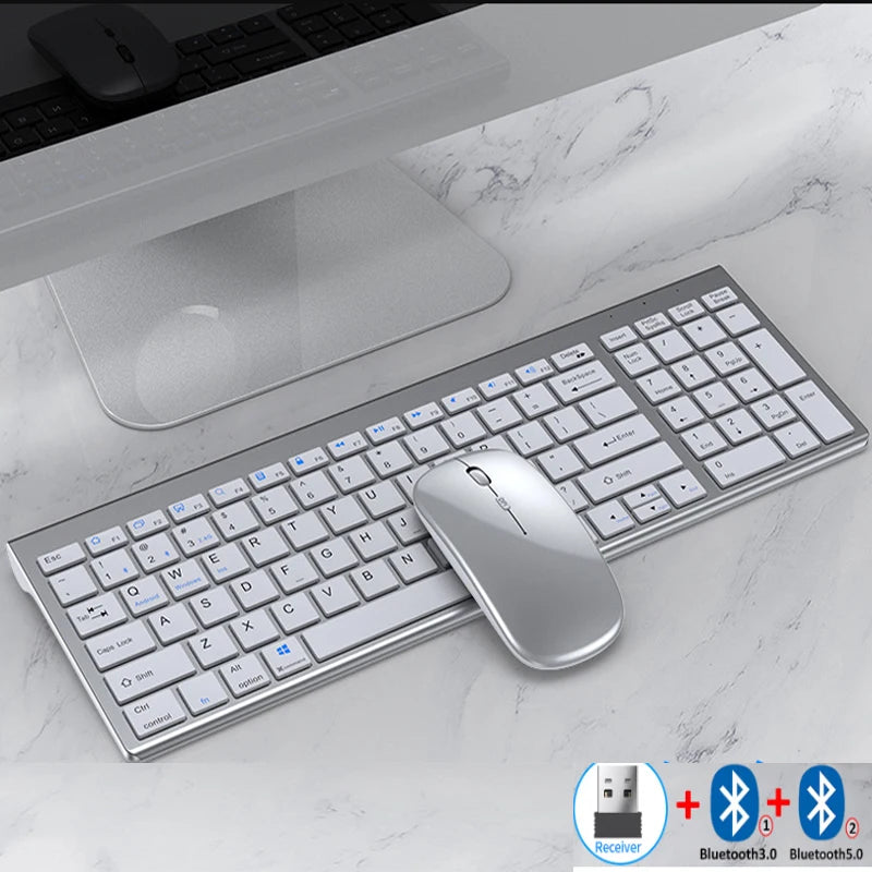 Conjunto de teclado e mouse Bluetooth recarregável