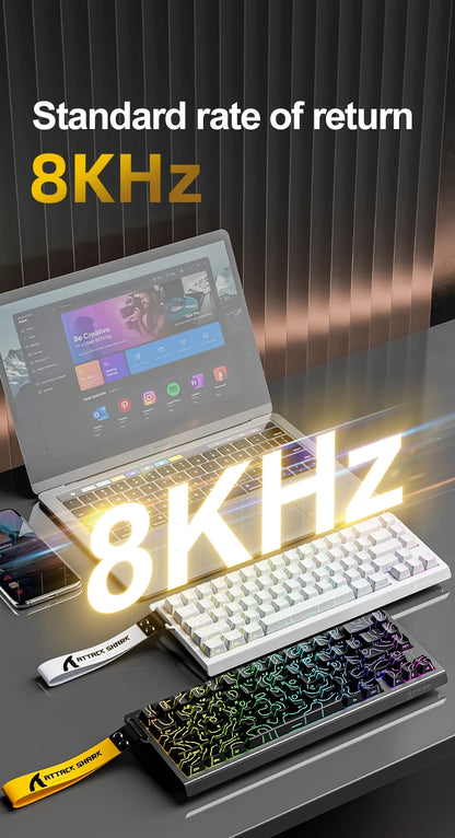 Teclado Gamer Attack Shark X68HE – Switch Magnético com Rapid Trigger e Alta Performance
