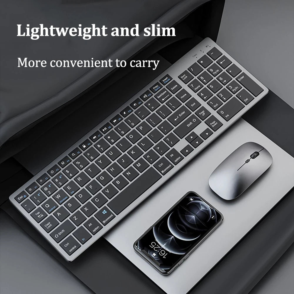 Teclado sem fio, 2.4G e Bluetooth 5.0