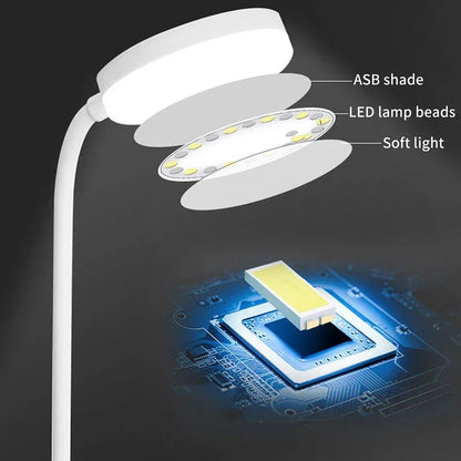 Luminária de mesa LED flexível com regulador de intensidade de 3 níveis