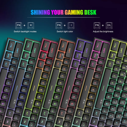 Teclado MageGee 60% RGB – Compacto e Confortável para Trabalho e Setup Gamer