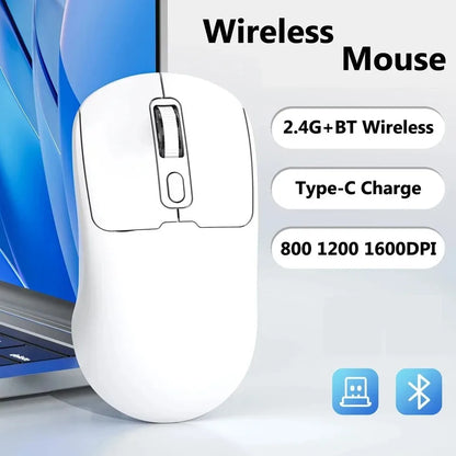 Mouse sem fio Kebidumei, 2.4G Bluetooth 5.4, recarregável, para uso em PC e laptop