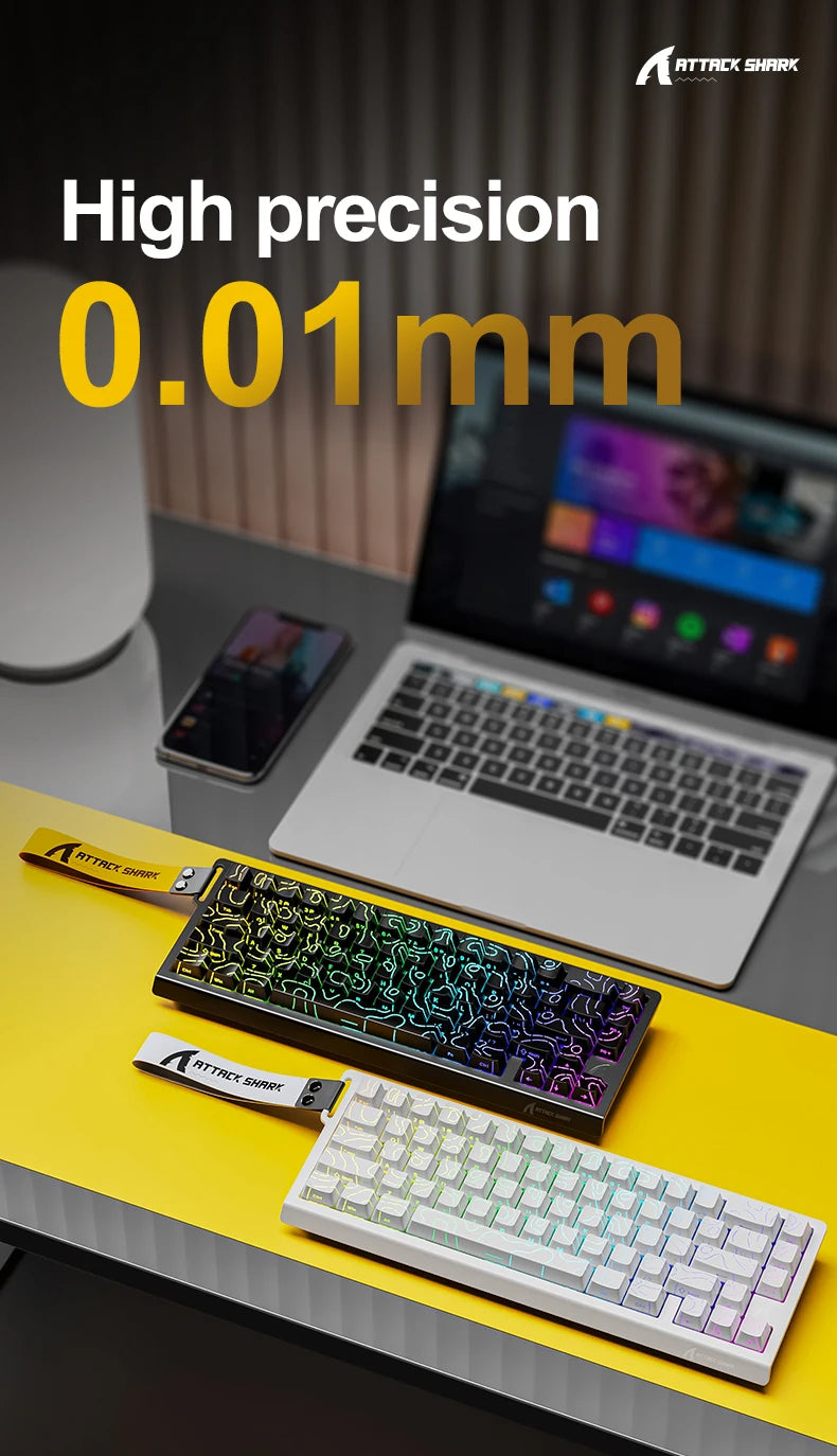 Teclado Gamer Attack Shark X68HE – Switch Magnético com Rapid Trigger e Alta Performance
