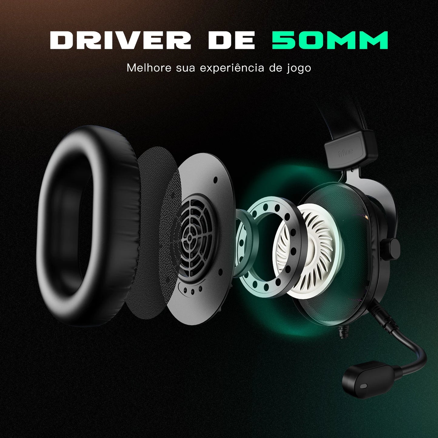 Headset Gamer Fifine H6 RGB 7.1 com Microfone – Áudio Imersivo para PC, PS4 e PS5