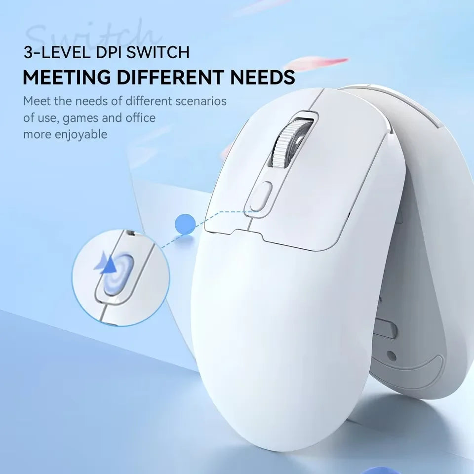 Mouse sem fio Kebidumei, 2.4G Bluetooth 5.4, recarregável, para uso em PC e laptop