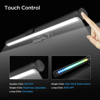 Luminária LED RGB para Monitor 44cm – Iluminação Confortável para Estudo, Trabalho e Games