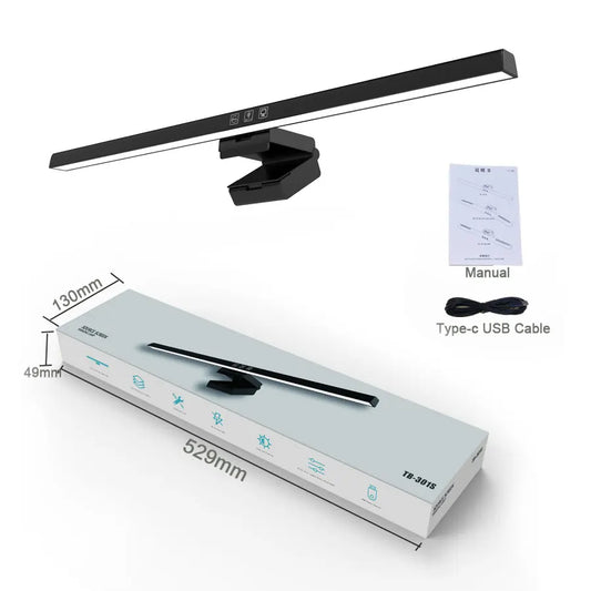 Light Bar de Monitor 50cm USB | Dimmer Stepless — Setup Clean para Home Office e Estudo