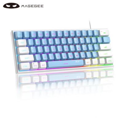 Teclado MageGee 60% RGB – Compacto e Confortável para Trabalho e Setup Gamer