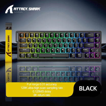 Teclado Gamer Attack Shark X68HE – Switch Magnético com Rapid Trigger e Alta Performance