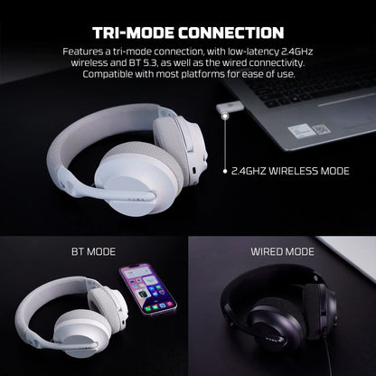 FANTECH TAMAGO II WHG04 Wired and Wireless Headset 40MM Big Driver 22 Hours Usage Time Headphones with Microphone ENC Headset