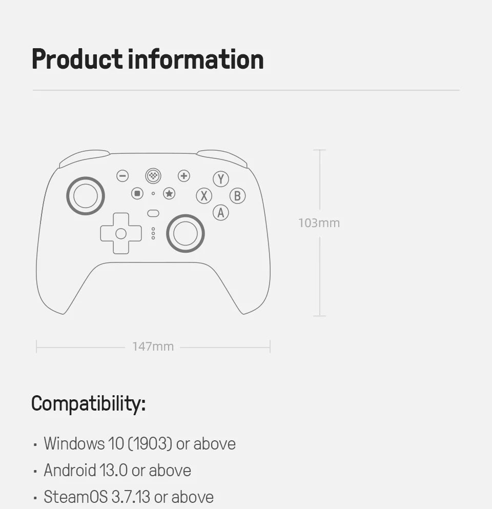 Controle 8BitDo Ultimate 2 Sem Fio – Alta Precisão com Joysticks TMR para PC e Android