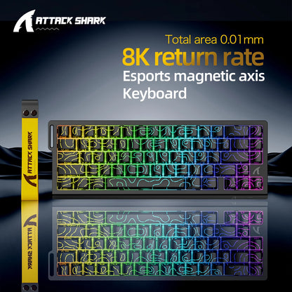 Teclado Gamer Attack Shark X68HE – Switch Magnético com Rapid Trigger e Alta Performance