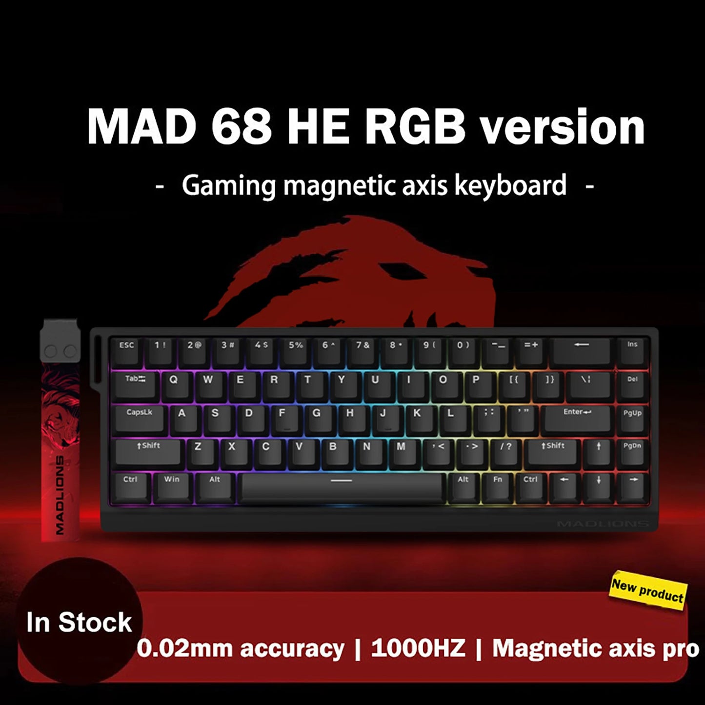 Teclado Gamer MADLIONS MAD 60/68HE – Switch Magnético, 8K Hz, Hot Swap e Ultra Responsivo