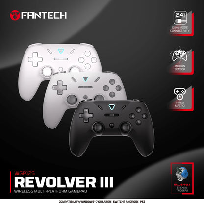 Controle Gamer Sem Fio FANTECH REVOLVER III WGP12S — Hall Effect, Giroscópio, 1000Hz — PS4 e PC