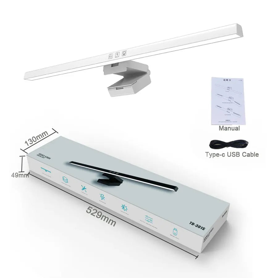 Light Bar de Monitor 50cm USB | Dimmer Stepless — Setup Clean para Home Office e Estudo