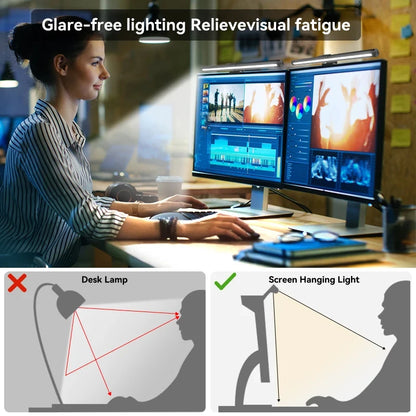 Luminária LED RGB para Monitor 44cm – Iluminação Confortável para Estudo, Trabalho e Games