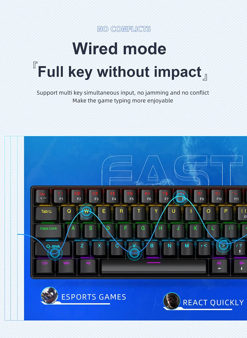 APAYADO K61 Mini Mechanical Keyboard