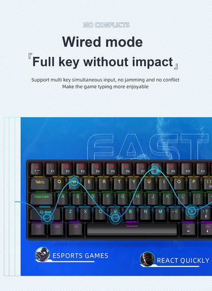 APAYADO K61 Mini Mechanical Keyboard