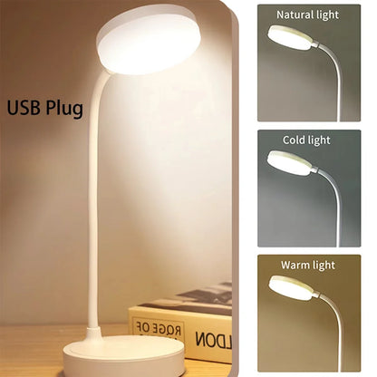 Luminária de mesa LED flexível com regulador de intensidade de 3 níveis