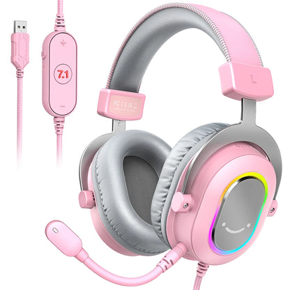 Headset Gamer Fifine H6 RGB 7.1 com Microfone – Áudio Imersivo para PC, PS4 e PS5