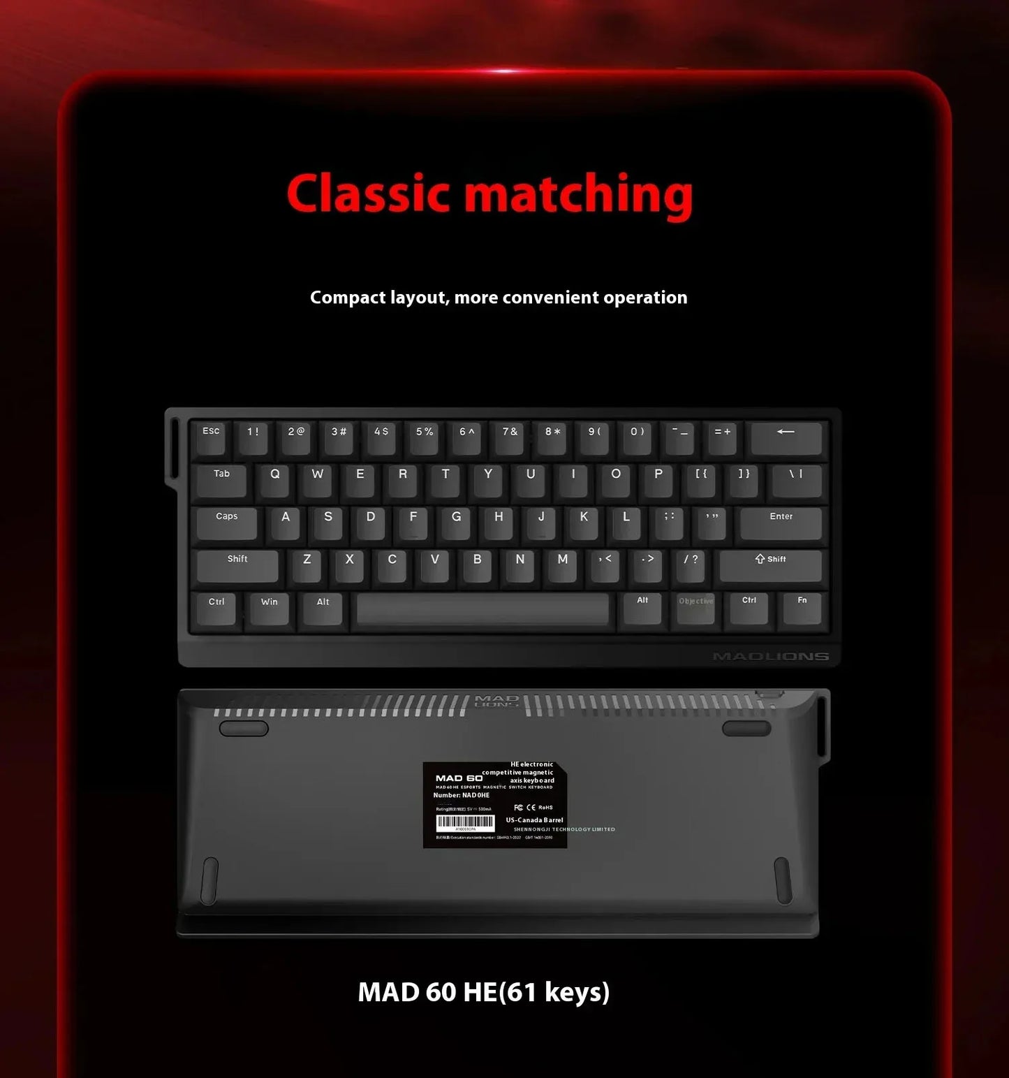 Teclado Gamer MADLIONS MAD 60/68HE – Switch Magnético, 8K Hz, Hot Swap e Ultra Responsivo