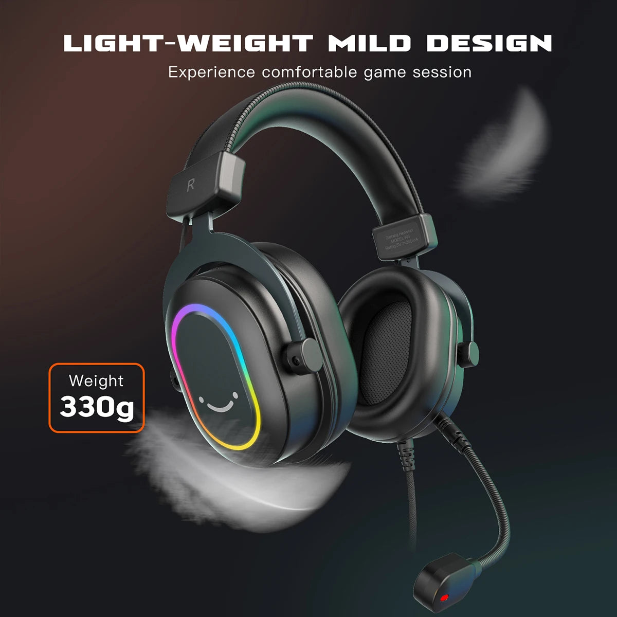 Headset Gamer Fifine H6 RGB 7.1 com Microfone – Áudio Imersivo para PC, PS4 e PS5