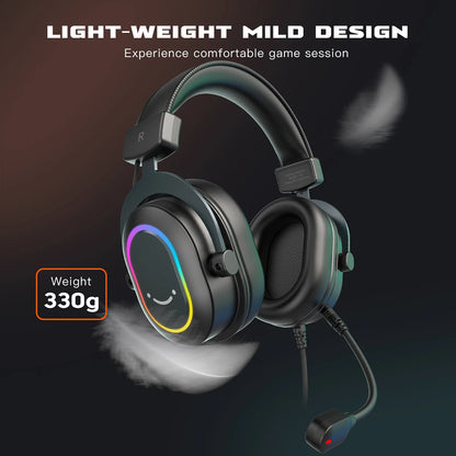 Headset Gamer Fifine H6 RGB 7.1 com Microfone – Áudio Imersivo para PC, PS4 e PS5