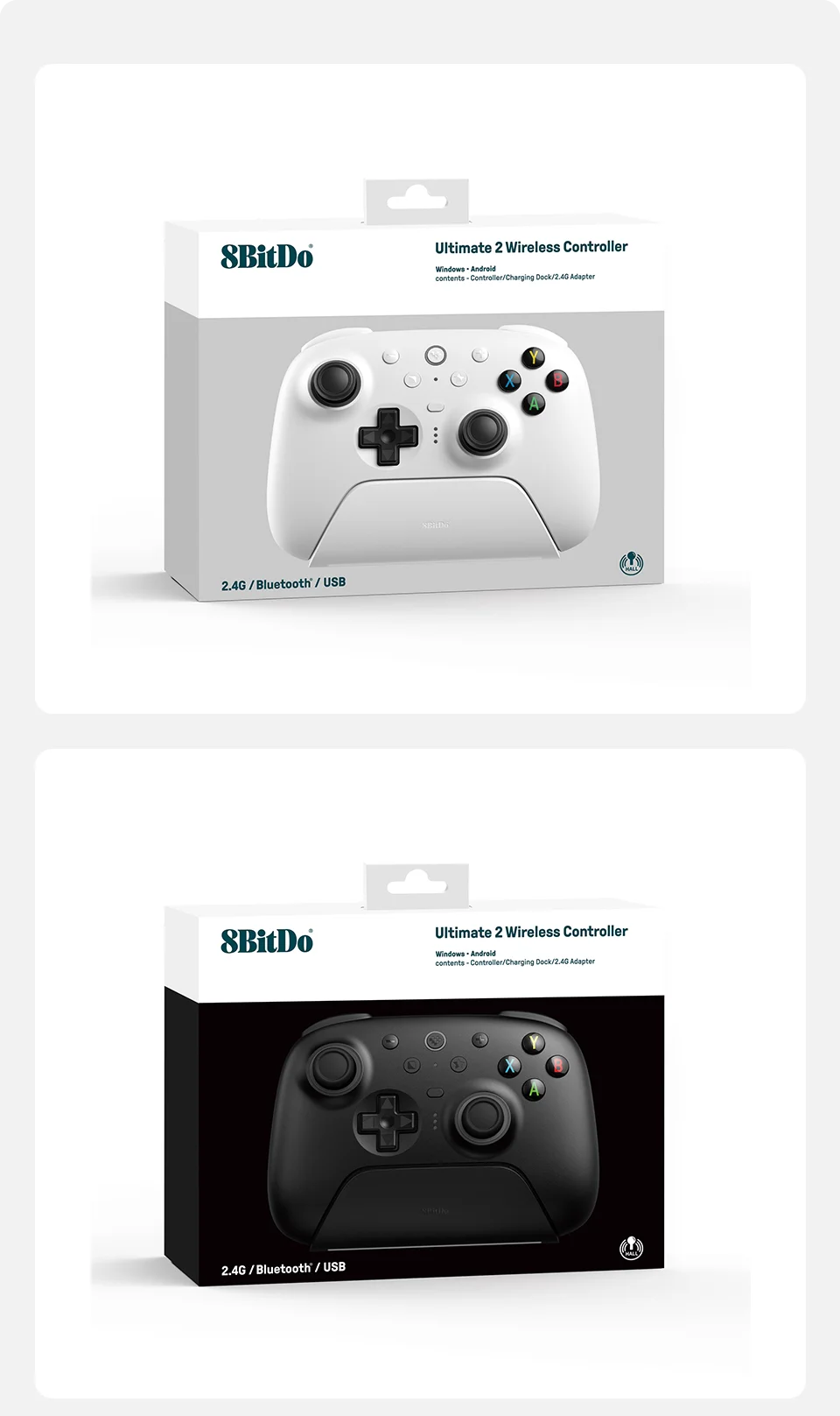 Controle 8BitDo Ultimate 2 Sem Fio – Alta Precisão com Joysticks TMR para PC e Android