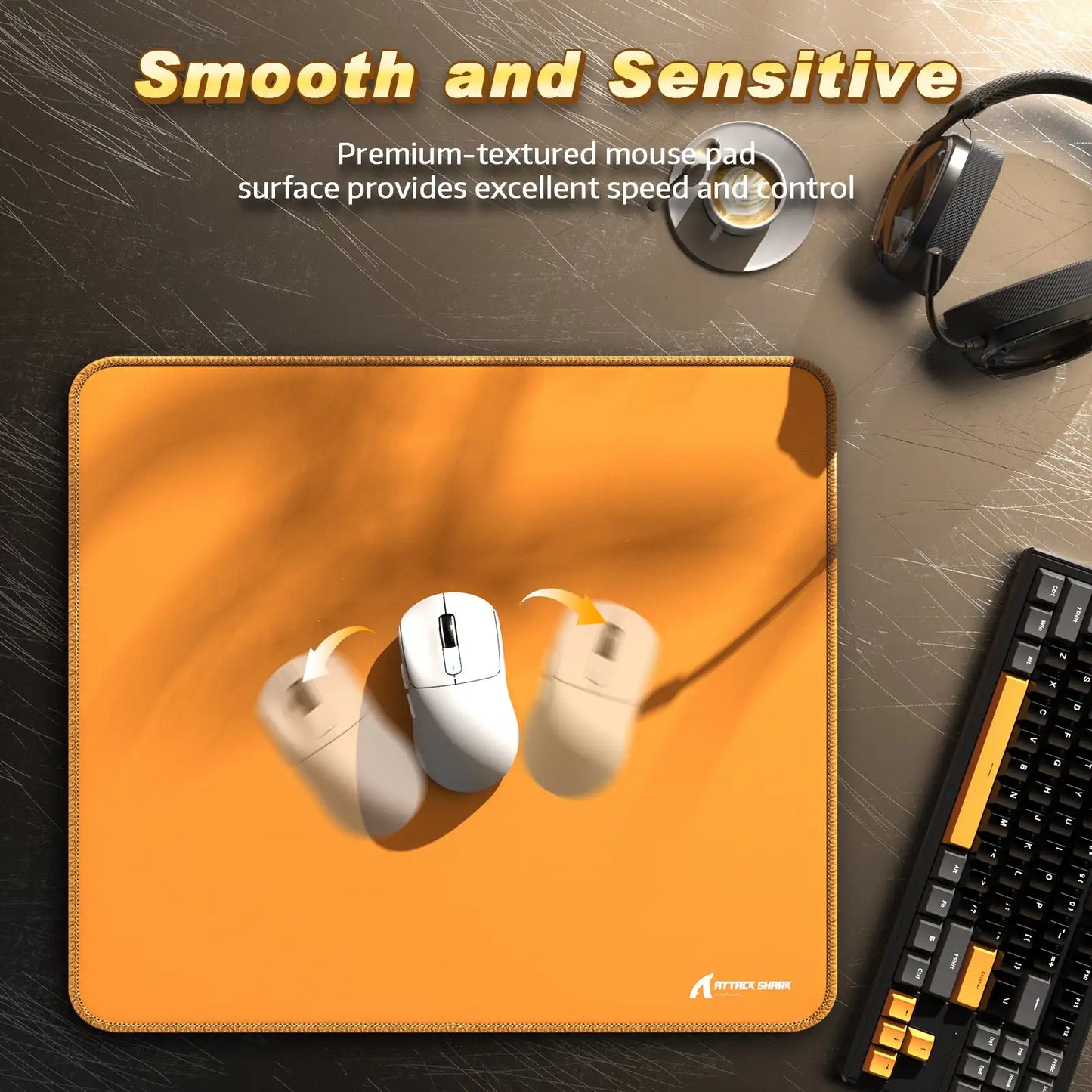 Mousepad Gamer Attack Shark XL – Alta Precisão com Base Antiderrapante e Bordas Reforçadas
