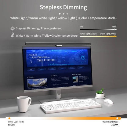 Light Bar de Monitor 50cm USB | Dimmer Stepless — Setup Clean para Home Office e Estudo