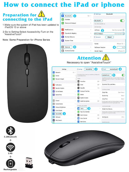 Mouse Bluetooth silencioso Marcaron, mouse universal.