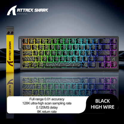 Teclado Gamer Attack Shark X68HE – Switch Magnético com Rapid Trigger e Alta Performance