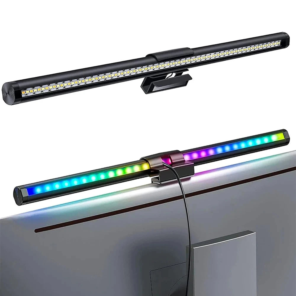 Luminária LED RGB para Monitor 44cm – Iluminação Confortável para Estudo, Trabalho e Games