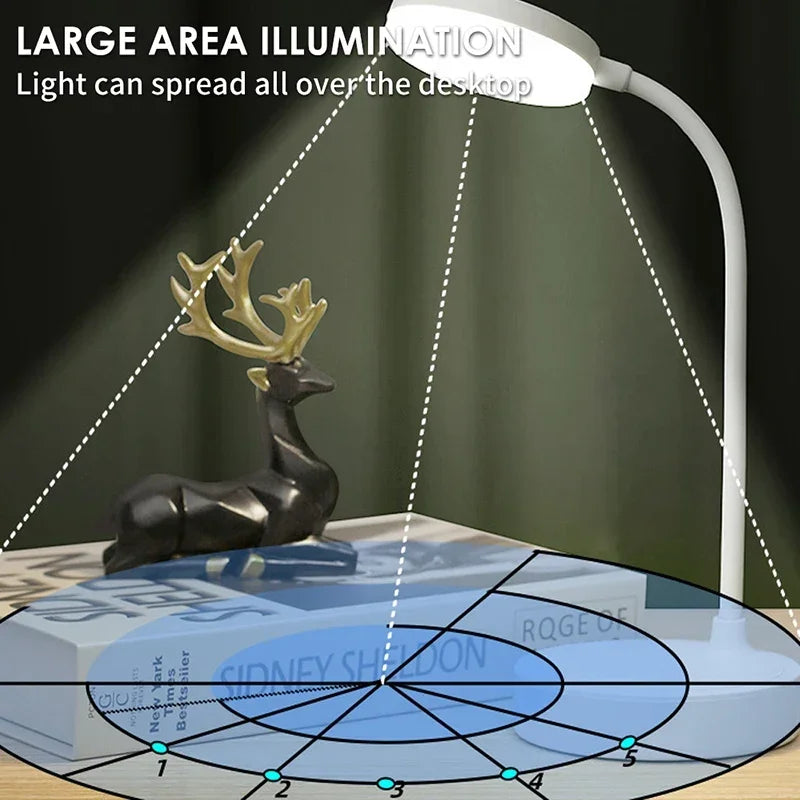 Luminária de mesa LED flexível com regulador de intensidade de 3 níveis