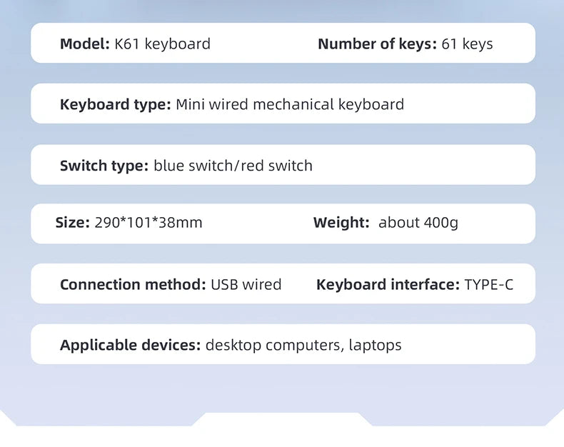 APAYADO K61 Mini Mechanical Keyboard