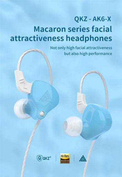 QKZ AK3 FiLe Wired Earphone with Microphone HiFi Music Monitor Bass Headphones Noise Cancelling Headset For Sport Gaming Earbuds