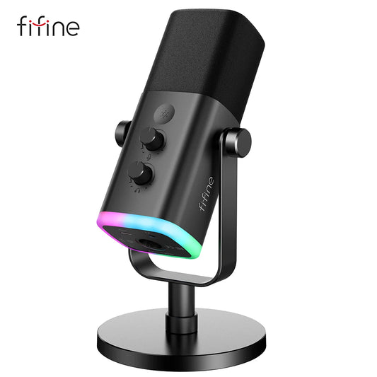 Microfone dinâmico FIFINE USB/XLR (AmpliGame-AM8).