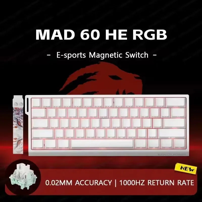 Teclado Gamer MADLIONS MAD 60/68HE – Switch Magnético, 8K Hz, Hot Swap e Ultra Responsivo