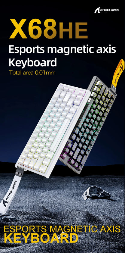 Teclado Gamer Attack Shark X68HE – Switch Magnético com Rapid Trigger e Alta Performance