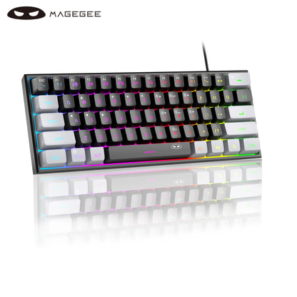 Teclado MageGee 60% RGB – Compacto e Confortável para Trabalho e Setup Gamer