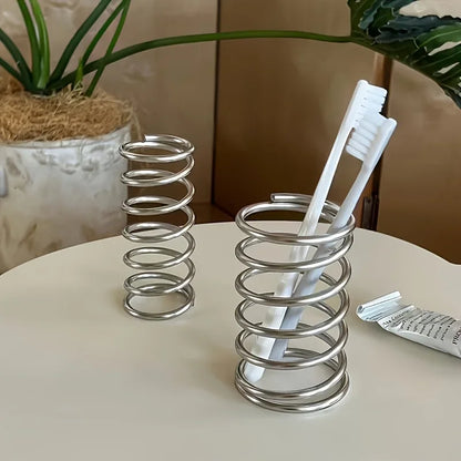 Porta-canetas espiral em aço inoxidável