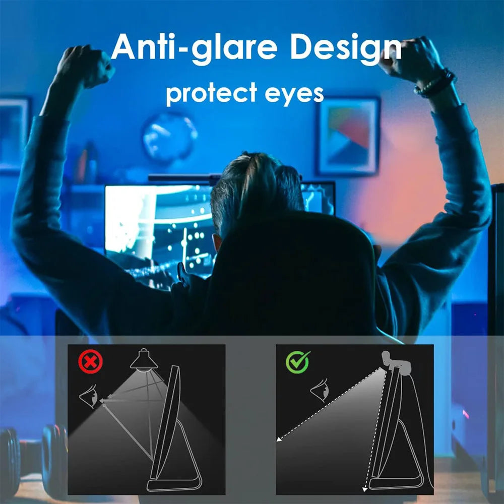 Luminária LED RGB para Monitor 44cm – Iluminação Confortável para Estudo, Trabalho e Games