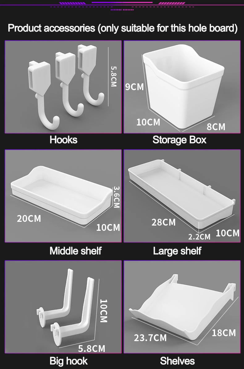 PEGBOARD - Organizador Inteligente de Parede – Sem Furos