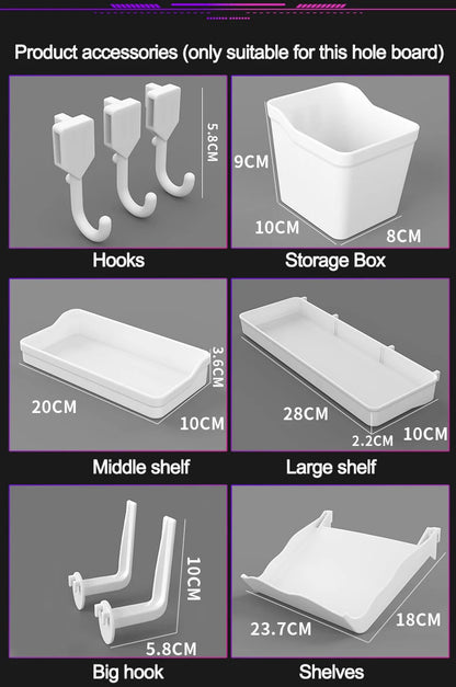 PEGBOARD - Organizador Inteligente de Parede – Sem Furos