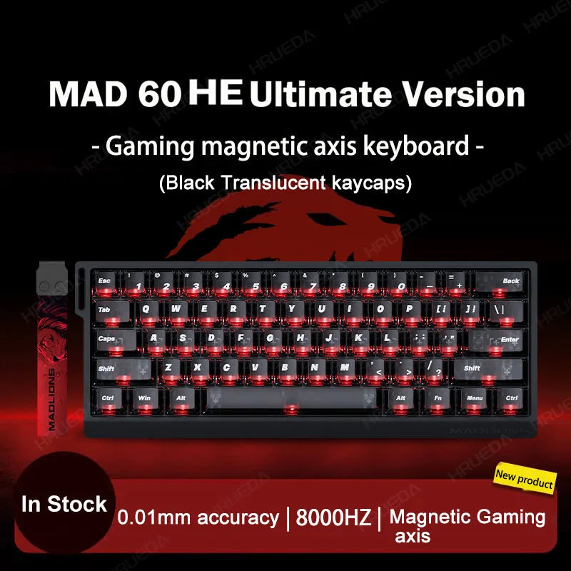 Teclado Gamer MADLIONS MAD 60/68HE – Switch Magnético, 8K Hz, Hot Swap e Ultra Responsivo