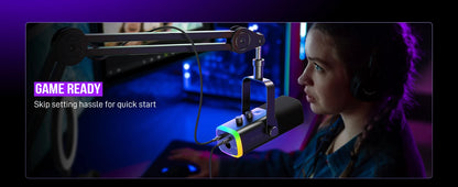 Microfone dinâmico FIFINE USB/XLR (AmpliGame-AM8).
