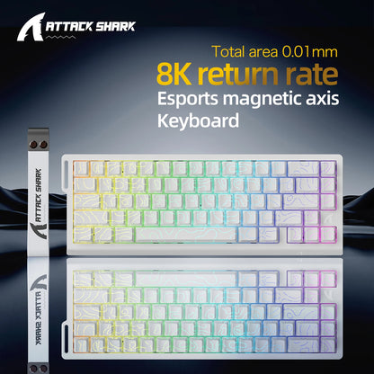 Teclado Gamer Attack Shark X68HE – Switch Magnético com Rapid Trigger e Alta Performance
